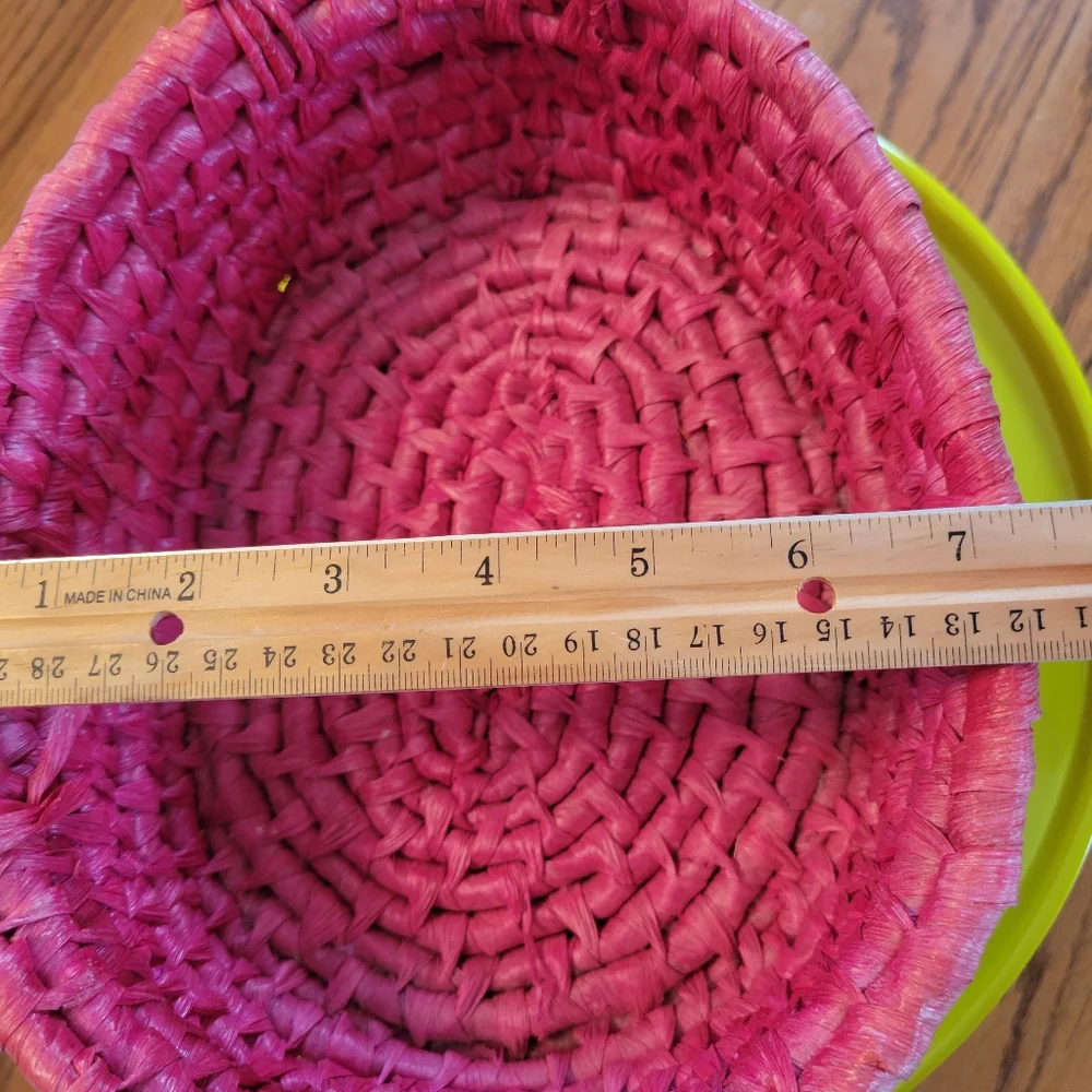 Dyed 2-Handled Basket & 6 NWT Mini Bamboo Baskets ~ Cute & Colorful!